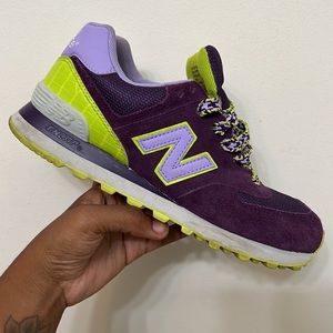 New Balance Purple and Green Retro Sneakers